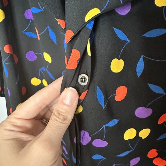 Modcloth Cheers for Cherries Tie Neck Blouse 3X Art Inspired Artsy Multicolor - Picture 8 of 10